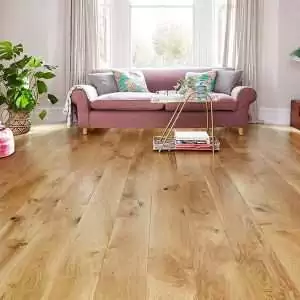 Engineered Oak Brushed Matt Lacquered Wood Flooring - 14mm x 2.5mm x 130mm