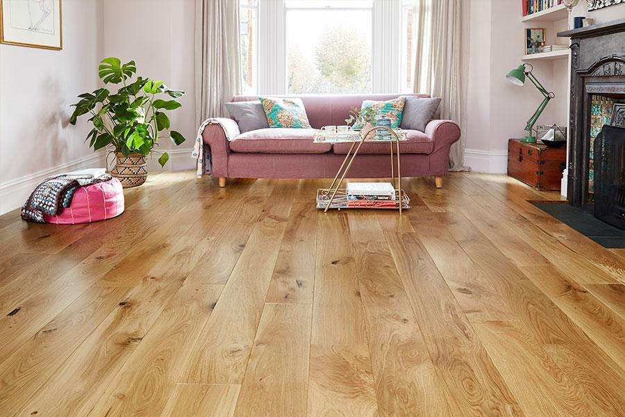 Engineered Oak Brushed Matt Lacquered Wood Flooring - 14mm x 2.5mm x 130mm