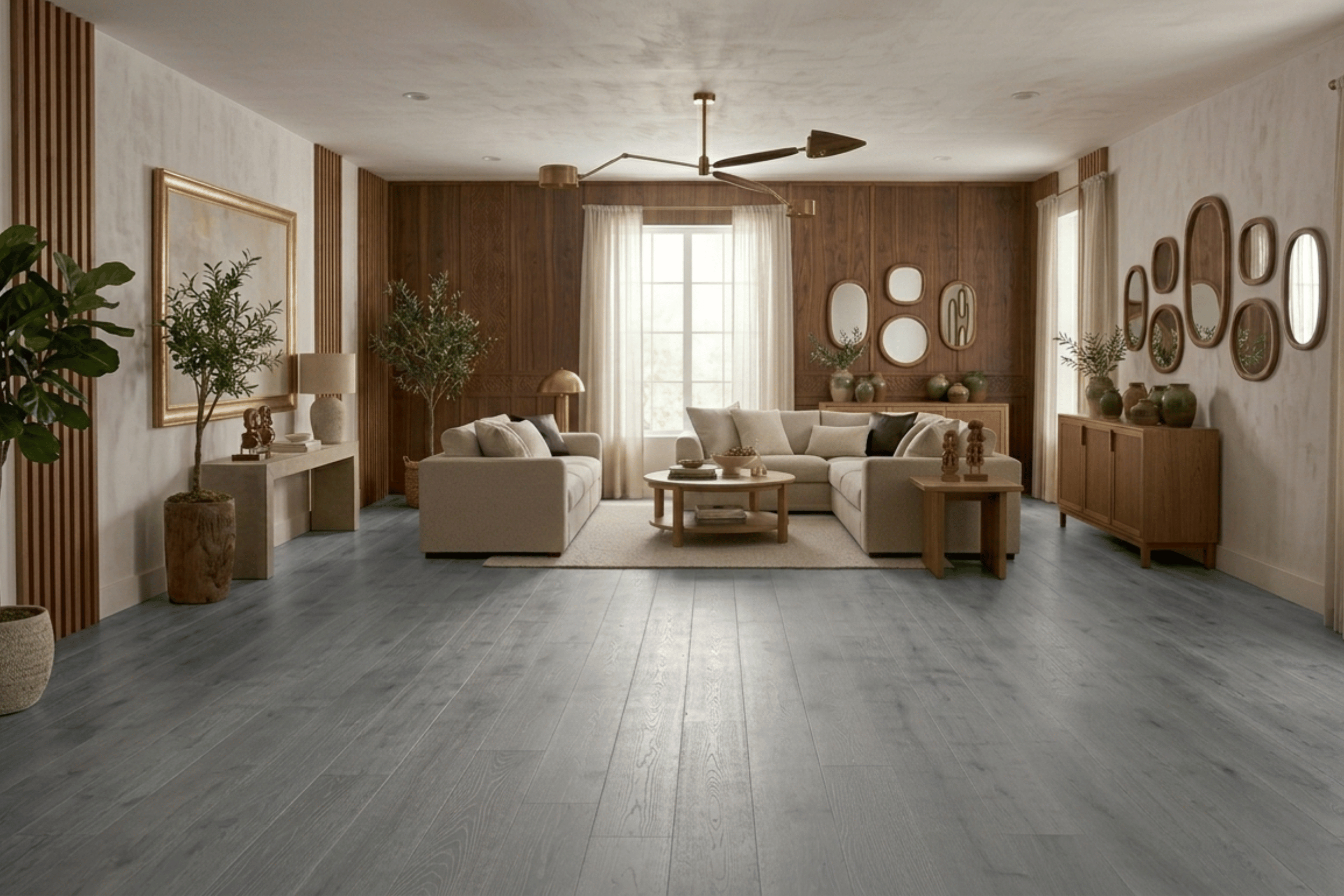 Engineered Oak Deep Grey Wood Flooring - 15mm x 4mm x 190mm