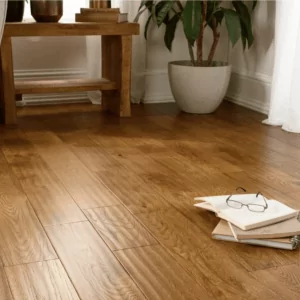 Solid Oak Wood Flooring Golden Handscraped UV Lacquered - 18mm x 125mm