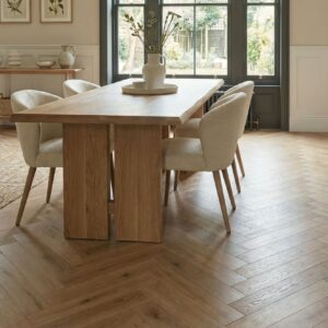Engineered Oak Antique Brown Parquet Herringbone Wood Flooring - 15mm x 3mm x 125mm
