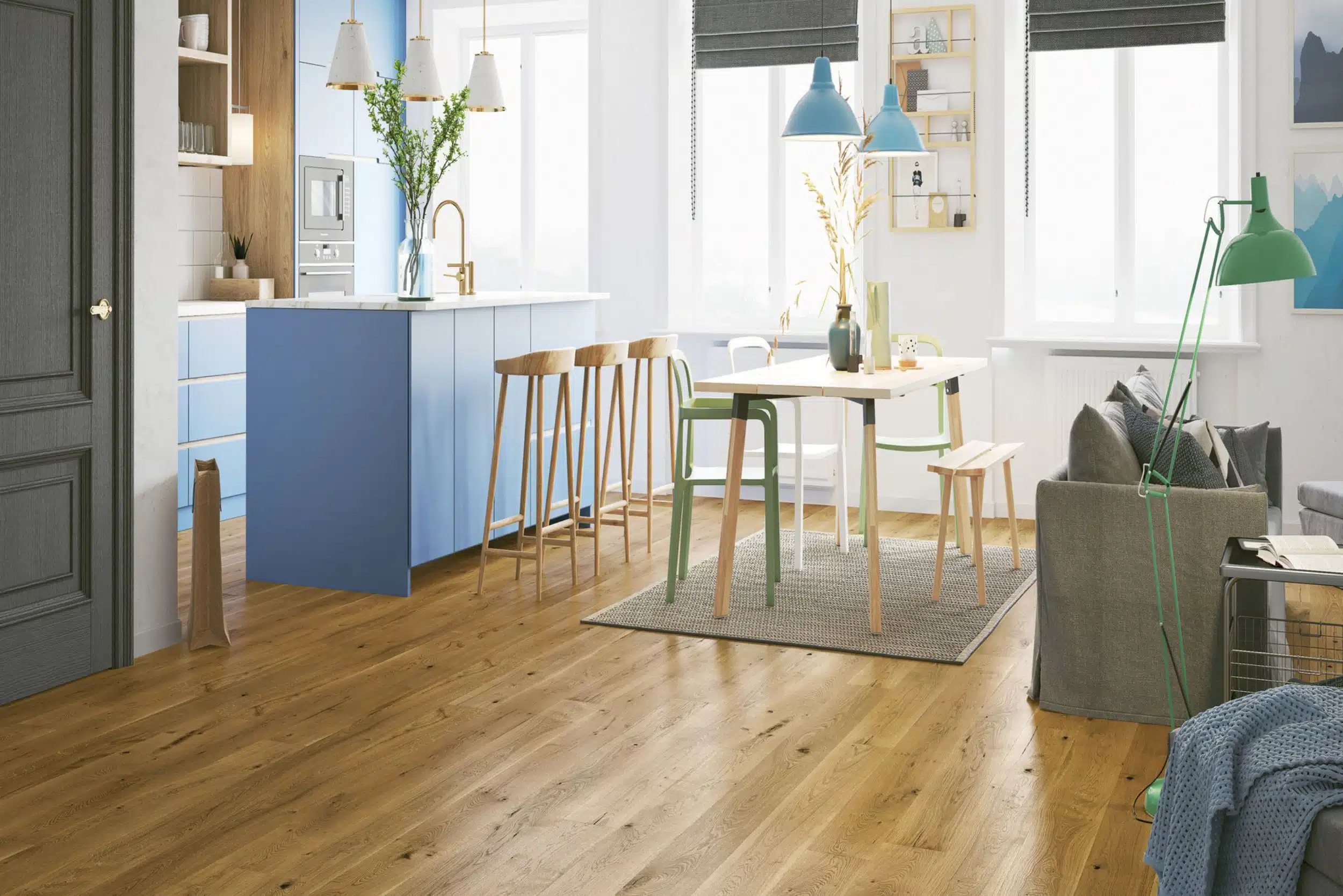 Engineered Oak Smoked Oak Lacquered Wood Flooring - 14mm x 2.5mm x 180mm