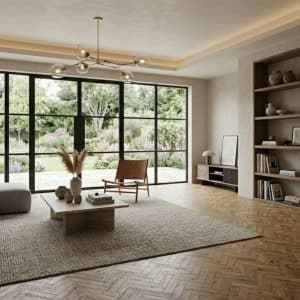 Parquet Herringbone Engineered Oak Flooring Dark Brown Chocolate - 14mm x 2.5mm x 110mm