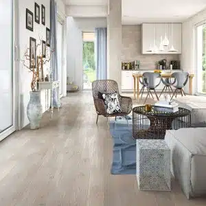 Engineered Oak Grey Matt Lacquered Wood Flooring - 14mm x 2.5mm x 155mm