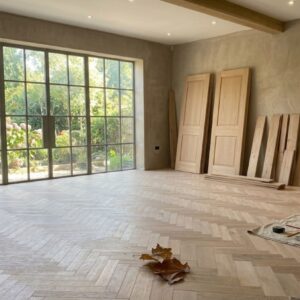 Engineered Oak Unfinished Parquet Herringbone Wood Flooring - 20mm x 6mm x 120mm