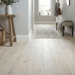 Engineered Oak White Brushed Matt Lacquered Wood Flooring - 15mm x 3mm x 235mm