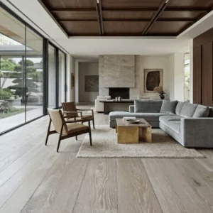 Engineered Oak Whitewashed Waxed Wood Flooring - 20mm x 6mm x 190mm