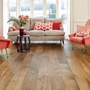 Galleria Professional Engineered European Tawny Brown Lacquered Rustic Oak Flooring - 20mm x 6mm x 190mm