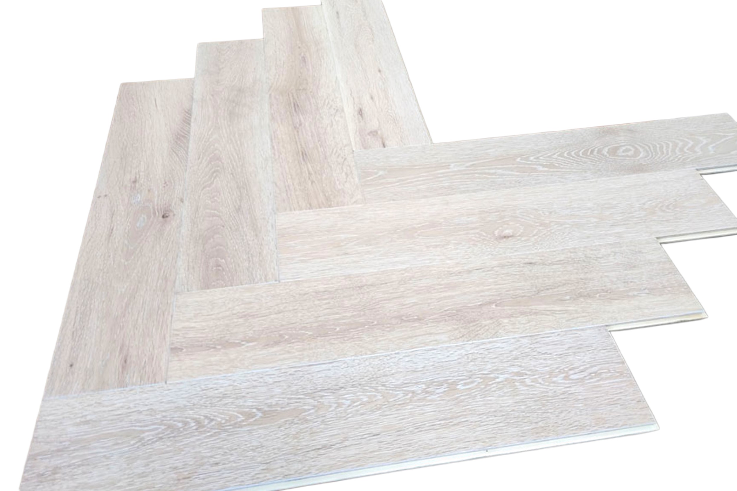 Parquet Herringbone Engineered Oak Flooring Whitewashed UV Oiled - 15mm x 3mm x 120mm - Image 2